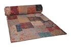 Gar-269 Handmade India King Size Cotton Reversible Bedspread Patchwork Kantha Quilt