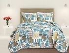 Gb90035-ca Great Bay Home Piece Quilt Set With Shams Soft Microfiber