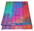Gdr0508 Handmade Indian Queen Cotton Kantha Quilt Throw Blanket Gudari Tie