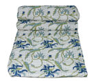 Gdr0622 Handmade Floral Queen Kantha Quilt Indian Vintage Bedding Bedspreads Lot