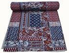 Gdr0677 Handmade Indian Reversible Kantha Quilt Bedding Blanket Patchwork Queen Throw