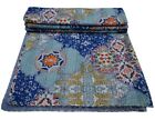Gdr0682 Handmade Indian Kantha Quilt Bedding Reversible Bedspread Queen Size Throw