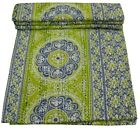 Gdr0691 Handmade Vintage Kantha Quilt Bedding Reversible Bedspread Queen Throw Ivory