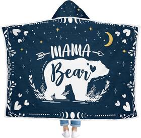 Tqn2319nth Geembi For Mom - Blue Mama Wearable Blanket Hoodie 47x72 In Bear