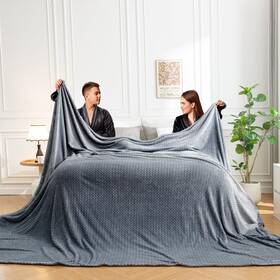 10529-dg120 Gembed Oversized King Throw Blanket 120 Inch X120 - Fleece Lightweight Luxury 3