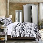 Gl-1709emsk Greenland Homes French Classic King Quilt Set Country Farmhouse Black