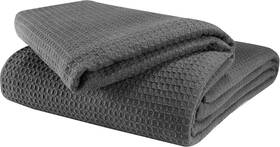 27084 Glamburg 100% Cotton Thermal Bed Blanket Twin 60x90 Charcoal Grey