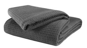 27092 Glamburg 100% Cotton Thermal Blanket King 90 Inch X102 Charcoal Grey
