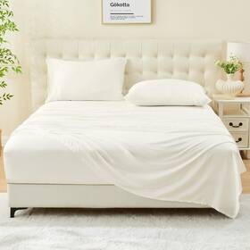 Gokotta 791568518877 Queen Size Bed Sheets 4 Piece Set 100% Rayon Derived From Bamboo Co