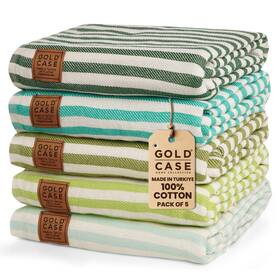 Gold Case Home Collection 683962341309 Turkish Beach Towel Set Of 5 100% Cotton Towels