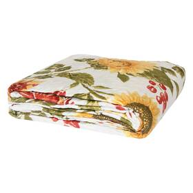 0016wx Gold Coast 2-piece Sunflowers Quilt Bedding Set In White Twin