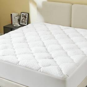 001-q Goldbover Mattress Topper Queen Size Extra Thick Quilted Fitted Pad Cover Co