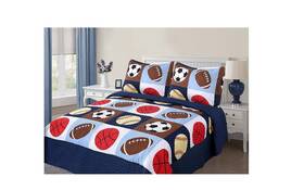 Synchkg122213 Golden Linens Llc 3 Pieces Full Size Quilt Bedspread Set Kids Sports Basketball F