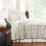 Gqs83791 Full Queen Cotton Quilt Set Ruffled Stripes
