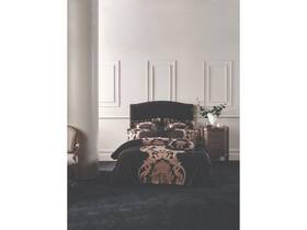01703h800 Grace By Linen House Dionisia Quilt Cover Set Black - Queen Bed