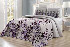 Grand Linen 730699532888 3-piece Fine Printed Oversize 115 Inch X 95 Fresca Quilt Set Reversible Bedspr