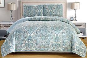 Grand Linen 730699534356 - 2-piece Fine Printed Oversize 66 X 95 Quilt Set Reversible Beds