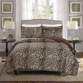 Grandlinen 039853795498 3-piece Fine Animal Print Oversize 118 Inch X 95 Quilt Set Bedspread Coverlet