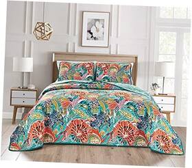 Kxl10135 Grandlinen - 3-piece Fine Printed Oversize 115 X 95 Vibrant And Bright