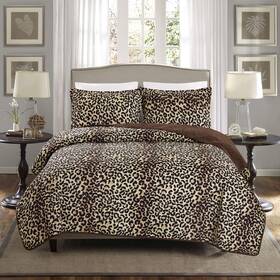 Pq017 Grandlinen 3-piece Fine Animal Print Oversize 118 Inch X 95 Quilt Set Bedspread