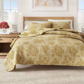 1002616613 Great Bay Home Vintage Printed Floral Reversible Cotton Quilt Set - Full/queen