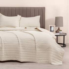 84609567 Great Bay Home Channel Stitch Modern Ribbed Reversible Quilt Set With Shams