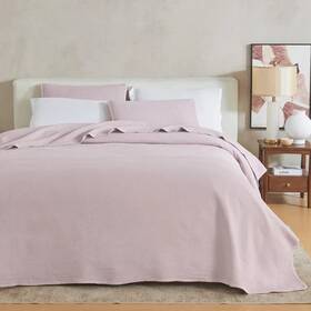92497138 Great Bay Home Quilt Set Stonewash Box-stitch Rose Pink Twin/twin Xl