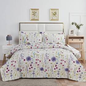 Green Essen 445008238247 Purple Blue Floral Quilts Dandelion Bedspread Full/queen Size Lightweight