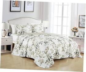 Green Living Group 840079165367 Julia 3-piece Floral Quilt Set - Multicolor King Leaves
