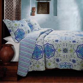 Greenland 783048993410 Esprit Capri King Quilt Bonus Set With 2 Shams