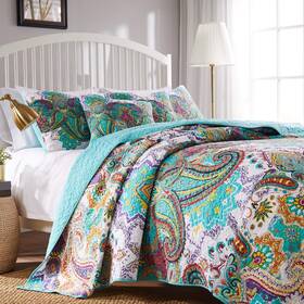 Greenland Home 636047321107 Nirvana Quilt Set 2-piece Twin/xl Teal