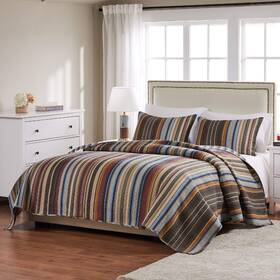 Greenland Home 636047354907 Durango 100% Cotton Reversible Quilt Set 2-piece Twin/xl Earth