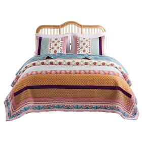 Greenland Home 636047357724 Thalia Quilted Bedding Set 3-piece King/cal King Tango