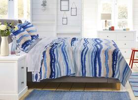 Greenland Home 636047388117 Fashions Barefoot Bungalow Crystal Cove Quilt Set 3-piece Full/queen Blue