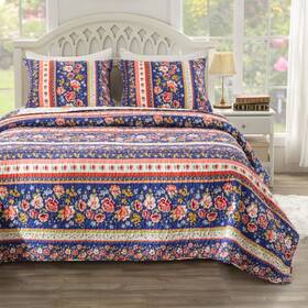 Greenland Home 636047446206 Taylor Country Floral Quilt Set 2-piece Twin/xl