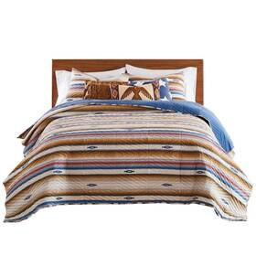 Greenland Home 636047446923 Barefoot Bungalow Painted Desert Reversible Quilt Set 3-piece King/cal King
