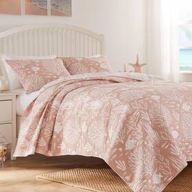 Greenland Home 636047450203 Coastal Paradise Reversible Matelasse Coverlet Set 2-piece Twin/xl Marina B