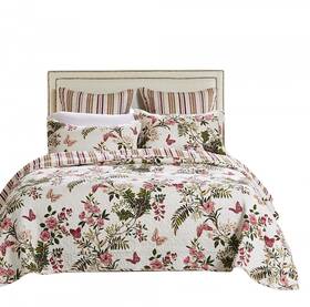 Greenland Home 783329887490 Butterflies Quilt Set Twin Multi