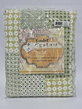 Greenland Home Fashions 636047400406 2-pc Twin Sz Juniper Quilt And Pillow Sham Set -sage New