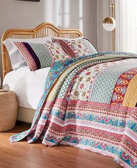Greenland Home Fashions 636047434449 Thalia Boho Style Velvet-embellished 3 Piece Bed Set