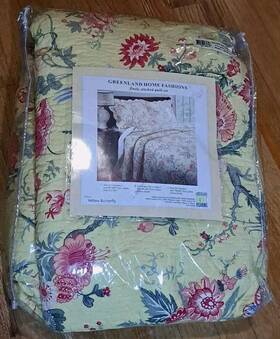 Greenland Home Fashions 636206241963 Quilt Set Full/queen Yellow Butterfly Floral 2 Shams Bedding New
