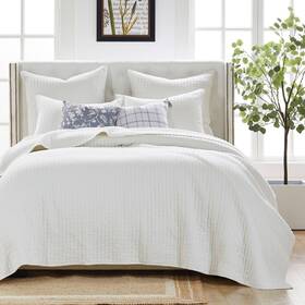 89716385 Greenland Home Fashions Full/queen Monterrey Quilt Bedding Set White -