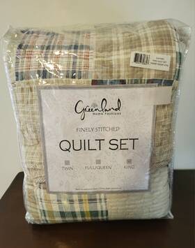 94149271 Greenland Home Fashions 3pc King Oxford Traditional Bedspread Bedding Set Taupe
