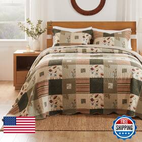 Greenland Home Fashions B0dm6pyzdg Sedona Cotton Quilted Bedspread Set