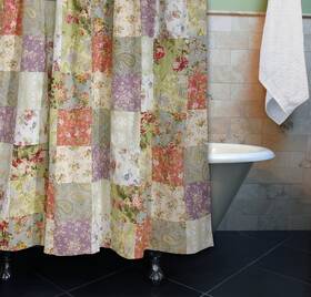 Gl-0809cshw Greenland Home Fashions Blooming Prairie Shower Curtain Multi Color
