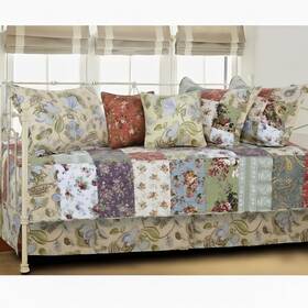 Gl-0911bd7p Greenland Home Fashions 100% Cotton Authentic Patchwork Quilted Daybed Set 7