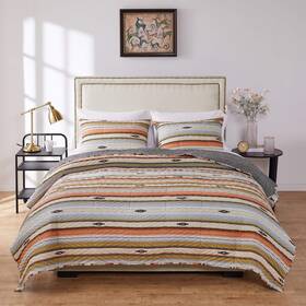 Gl-1912amsk Greenland Home Fashions Barefoot Bungalow Painted Desert Quilt Set 3-piece King/cal King Rose