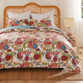 Gl-2407amst Greenland Home Fashions Jewel Quilt Set White