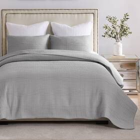 Gl-2411jmsq Greenland Home Fashions Textured Fashion Bedding Set 3-piece Full/queen Cosmo Gray
