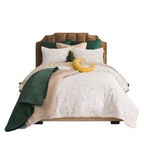 Gl-2505cmst Greenland Home Fashions Fashion Reindeer Games Jacquard Coverlet Set Twin/xl White